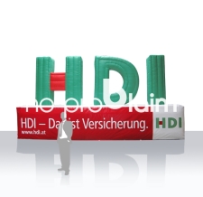 Aufblasbares XXL Logo - HDI auf Sockel