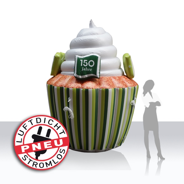 riesiger aufblasbarer "luftdichter" cupcake für 150 Jahre Kantonalbank Thurgau